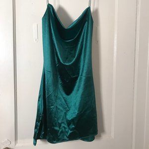 Satin Green Slip Dress